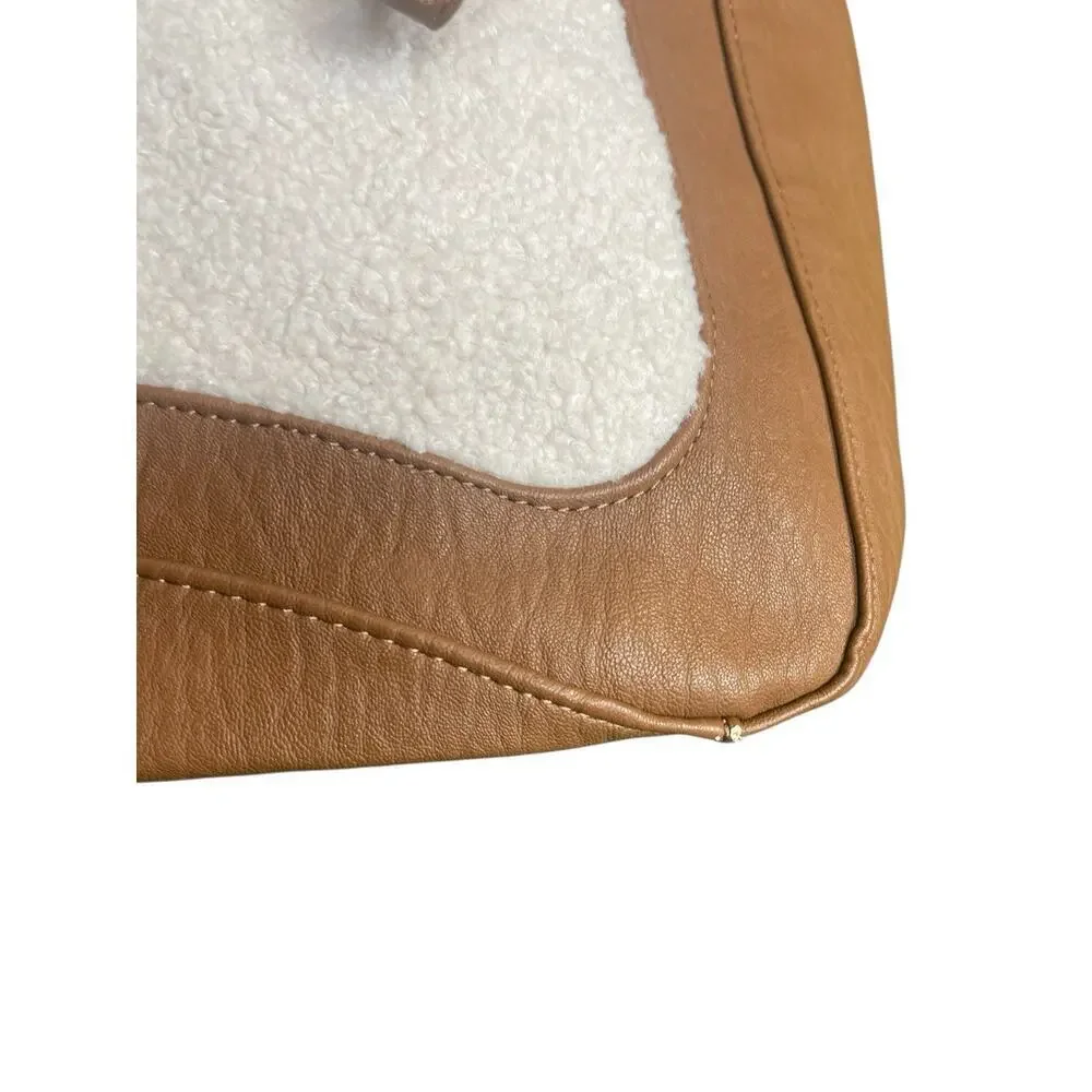 Jessica Simpson Vienna Sherpa Purse Pre Owned Medium Shoulder Bag Almond Brown